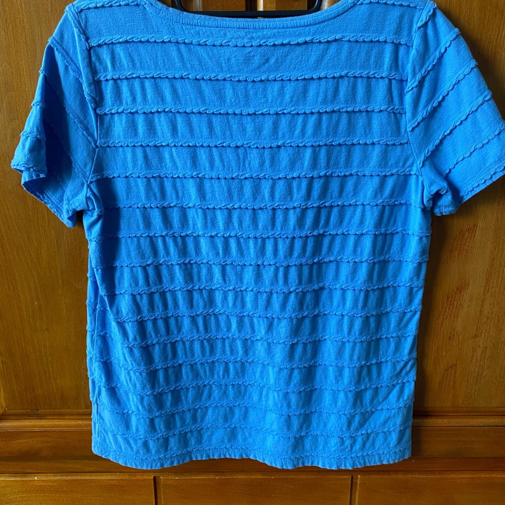 Talbots Vibrant Blue Short Sleeve Top - Picture 2 of 3